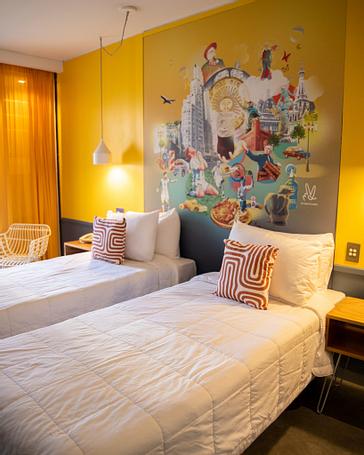Viajero Hostels | Viajero Buenos Aires | Private room in yellow, with 2 single beds at Viajero Buenos Aires